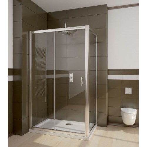 Radaway Premium Plus DWJ+S szögletes zuhanykabin 100x100 króm keret, fabrik üveg