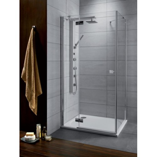 Radaway Almatea KDJ szögletes zuhanykabin 90x90 króm keret, átlátszó üveg
