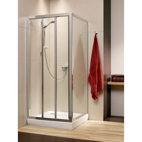 Radaway Treviso DW+S szögletes zuhanykabin 100x100 króm keret, fabrik üveg