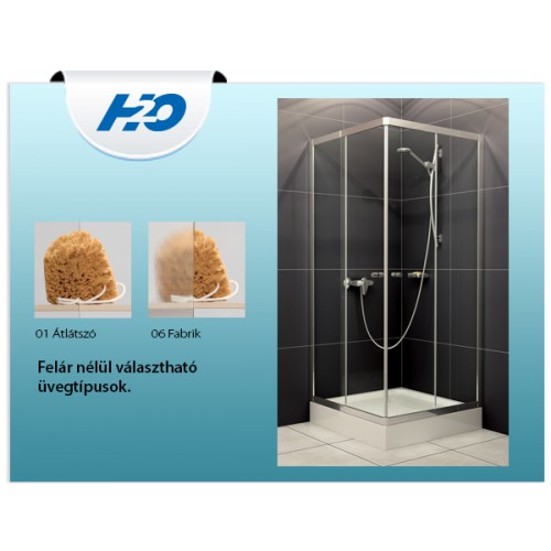 H2O Projecta szögletes zuhanykabin 