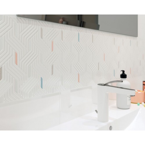 Paradyz Synergy Bianco Colour Inserto Mix 30x60 dekor