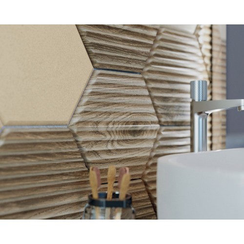 Paradyz Serene Brown Heksagon Struktura 25x75 csempe