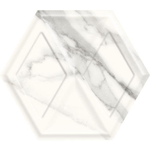 Paradyz Morning Bianco Heksagon Struktura Polysk 17,1x19,8 csempe