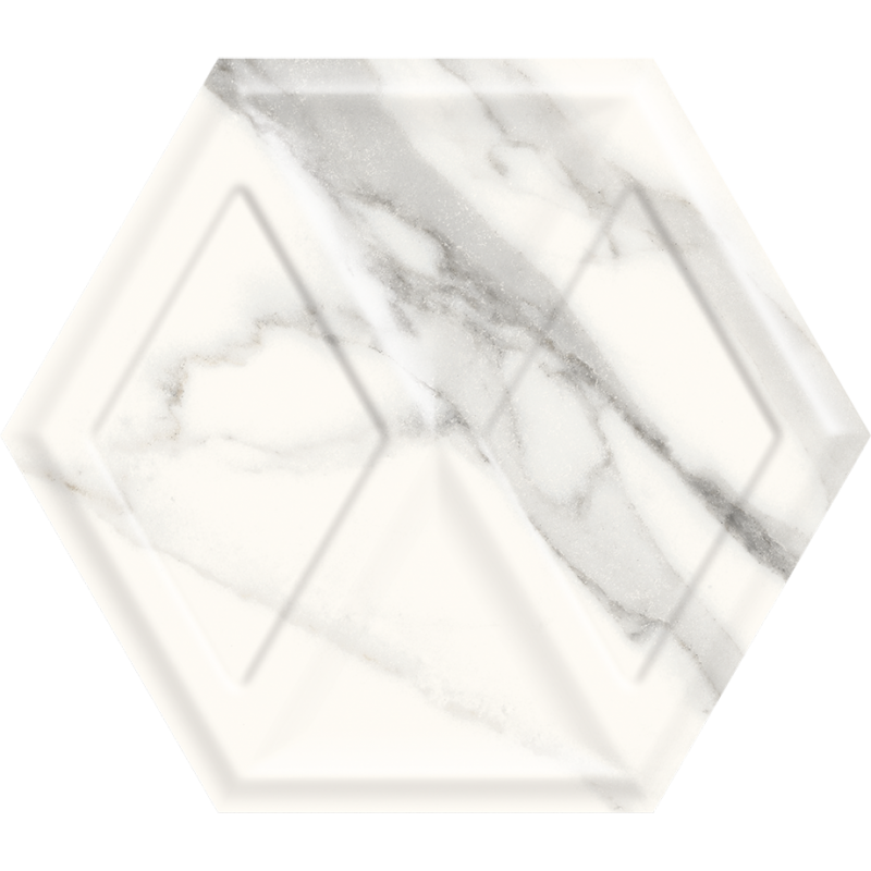 Paradyz Morning Bianco Heksagon Struktura Polysk 17,1x19,8 csempe