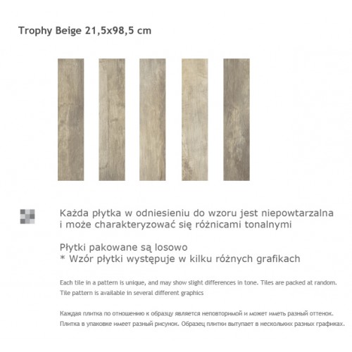 Paradyz Ceramika Trophy Beige 21,5x98,5 gres padlólap