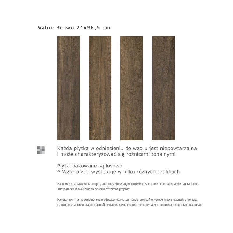 Paradyz Ceramika Maloe Brown 21,5x98,5 gres padlólap