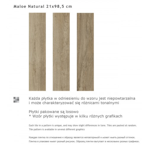 Paradyz Ceramika Maloe Natural 21,5x98,5 gres padlólap