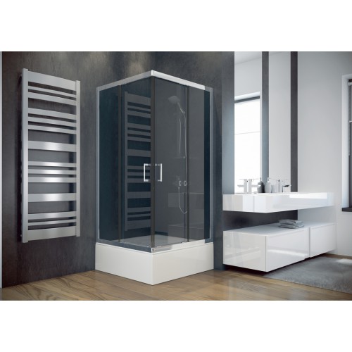 Besco Modern 165 szögletes zuhanykabin 90x90 króm keret, grafit üveg