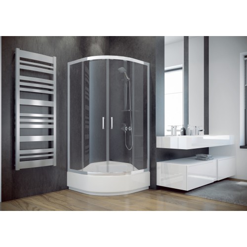 Besco Modern 165 íves zuhanykabin 80x80 króm keret, átlátszó üveg