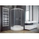 Besco Modern 165 íves zuhanykabin 80x80 króm keret, frost üveg