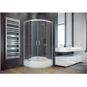 Besco Modern 165 íves zuhanykabin 90x90 króm keret, grafit üveg