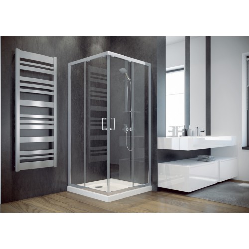 Besco Modern 185 szögletes zuhanykabin 90x90 króm keret, frost üveg