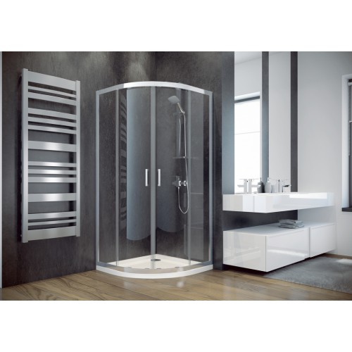 Besco Modern 185 íves zuhanykabin 80x80 króm keret, frost üveg