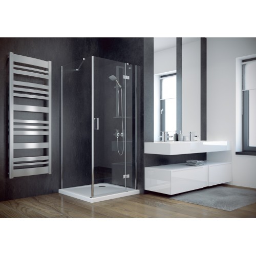 Besco Viva195 szögletes zuhanykabin 90x90 króm keret, átlátszó üveg, 1 ajtós (jobb)
