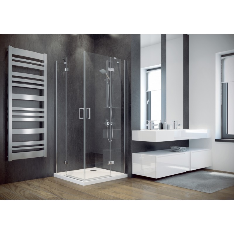 Besco Viva195 szögletes zuhanykabin 90x90 króm keret, átlátszó üveg