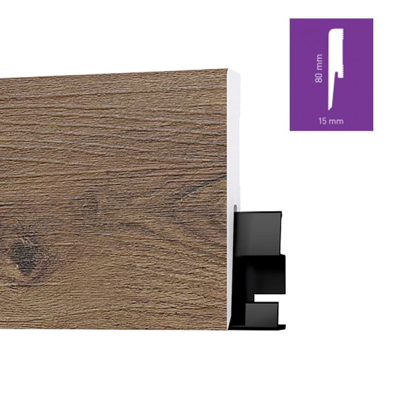 ONE80 Nevada Walnut 8 cm magas vízálló szegőléc