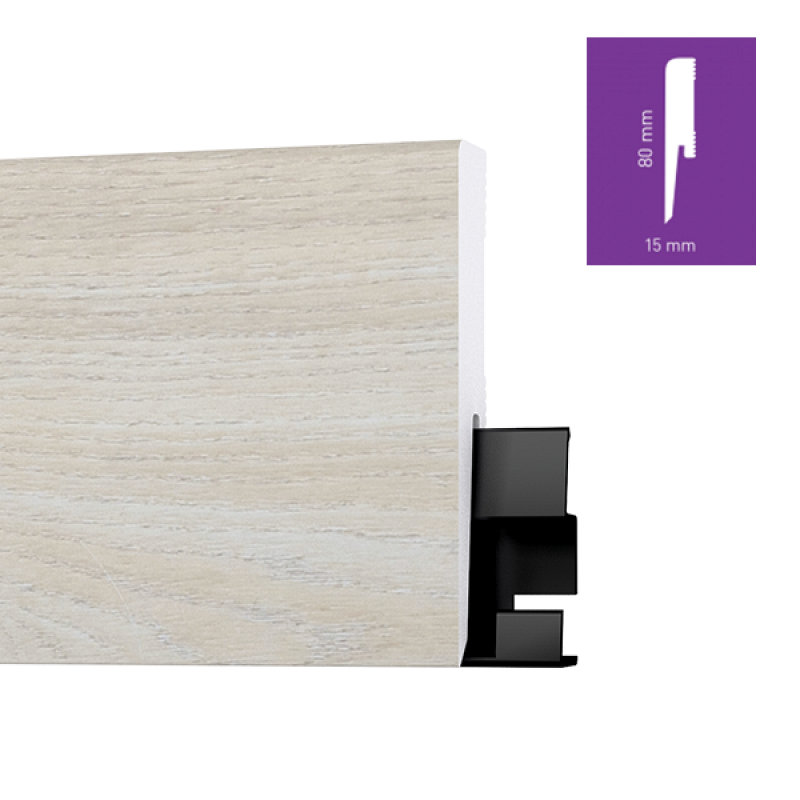 ONE80 Pasadena Oak 8 cm magas vízálló szegőléc
