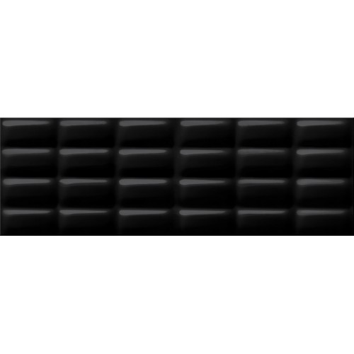 Cersanit Pret-a-Porter Black Glossy Pillow STR 25x75 csempe