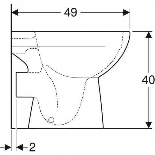 Geberit Selnova 500480011 Rimfree, perem nélküli mélyöblítésű, hátsó kifolyású álló WC