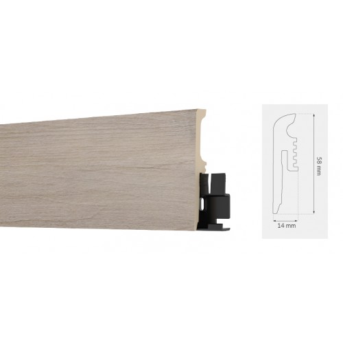 Arbiton TORE60 Georgia Oak 6 cm magas vízálló szegőléc