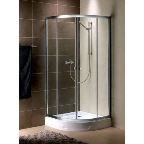 Radaway Premium A 1900 íves zuhanykabin 80x80, króm keret, barna üveg