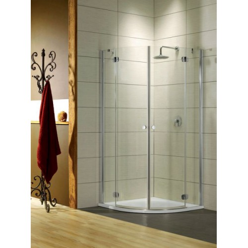 Radaway Torrenta PDD íves zuhanykabin 100x100, króm keret, átlátszó üveg