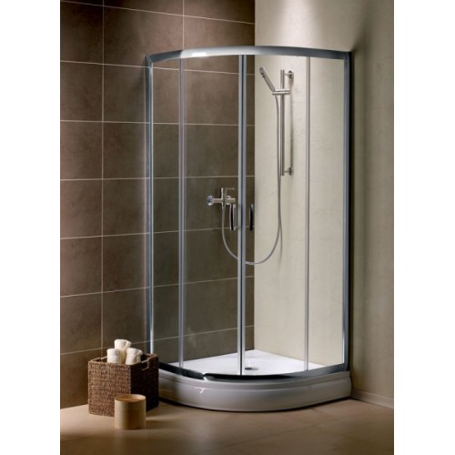 Radaway Premium Plus A 1900 íves zuhanykabin 80x80, króm keret, barna üveg