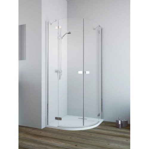 Radaway Fuenta New PDD íves zuhanykabin 90x90, króm keret, átlátszó üveg