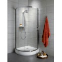 Radaway Premium Plus B íves zuhanykabin 90x90, króm keret, átlátszó üveg