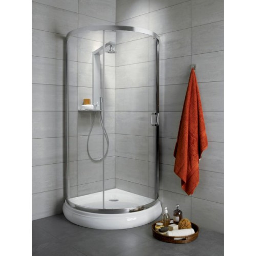 Radaway Premium Plus B íves zuhanykabin 90x90, króm keret, grafit üveg