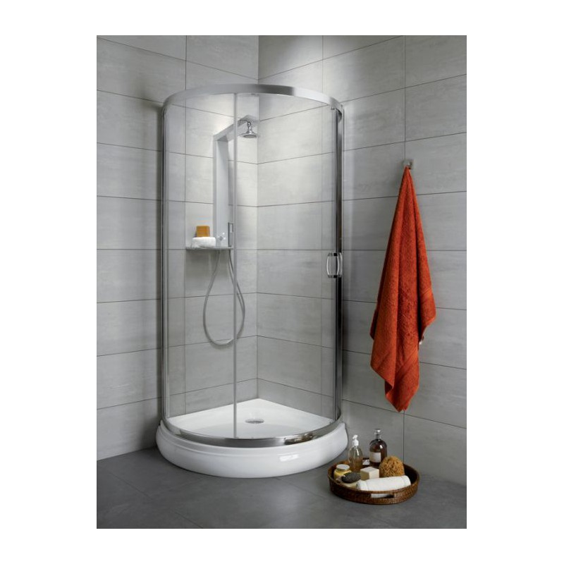 Radaway Premium Plus B íves zuhanykabin 90x90, króm keret, átlátszó üveg