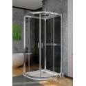 Radaway Premium Plus A+2S íves zuhanykabin 80x80, króm keret, fabrik üveg, hátfal