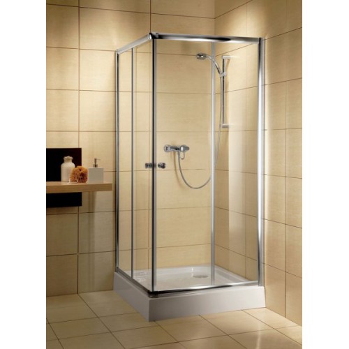 Radaway Classic C szögletes zuhanykabin 90x90, fehér keret, grafit üveg