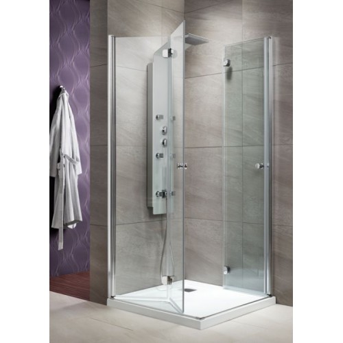 Radaway EOS KDD-B szögletes zuhanykabin 90x90 króm keret, átlátszó üveg