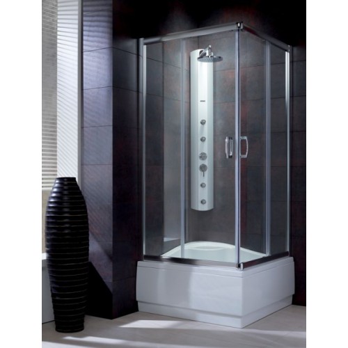 Radaway Premium Plus C 1700 szögletes zuhanykabin 90x90 króm keret, átlátszó üveg